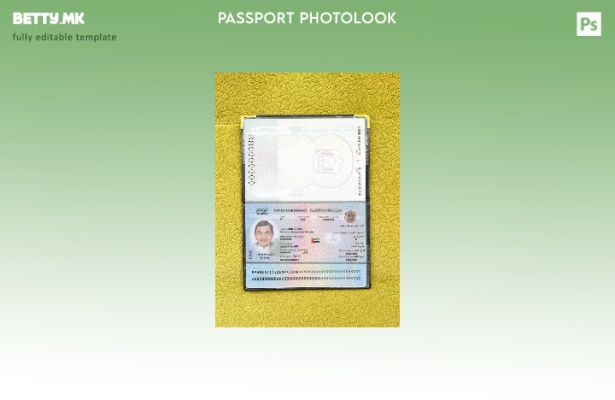 Модерен стил на ОАЕ пасош присутен шаблон за фото изглед